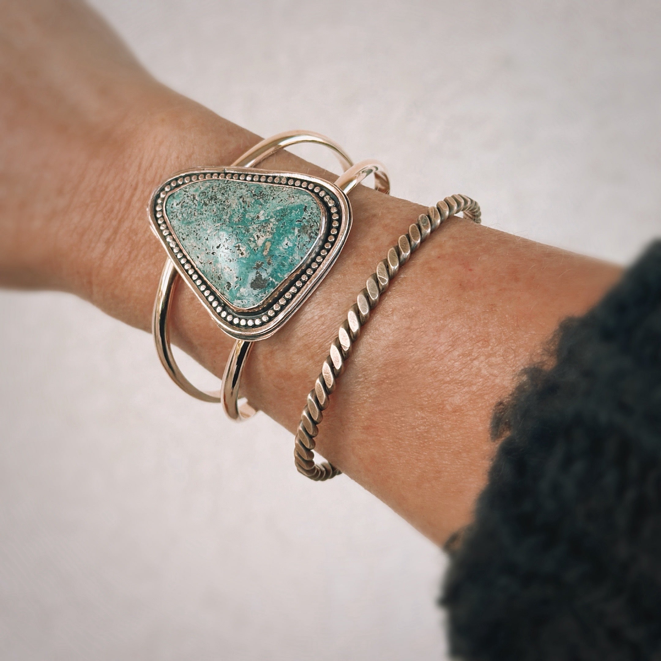 Freeform Variscite Split Cuff ~ 14k Gold Fill