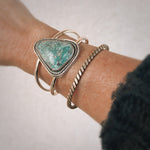 Load image into Gallery viewer, Freeform Variscite Split Cuff ~ 14k Gold Fill
