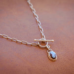 Load image into Gallery viewer, Golden Hills Turquoise- Paperclip Toggle Necklace
