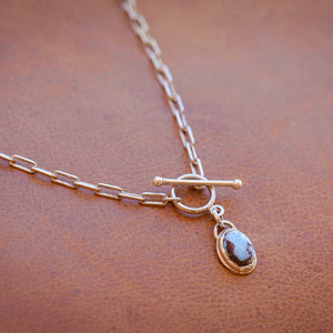 Golden Hills Turquoise- Paperclip Toggle Necklace