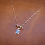 Load image into Gallery viewer, Golden Hills Turquoise- Paperclip Toggle Necklace
