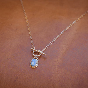 Golden Hills Turquoise- Paperclip Toggle Necklace