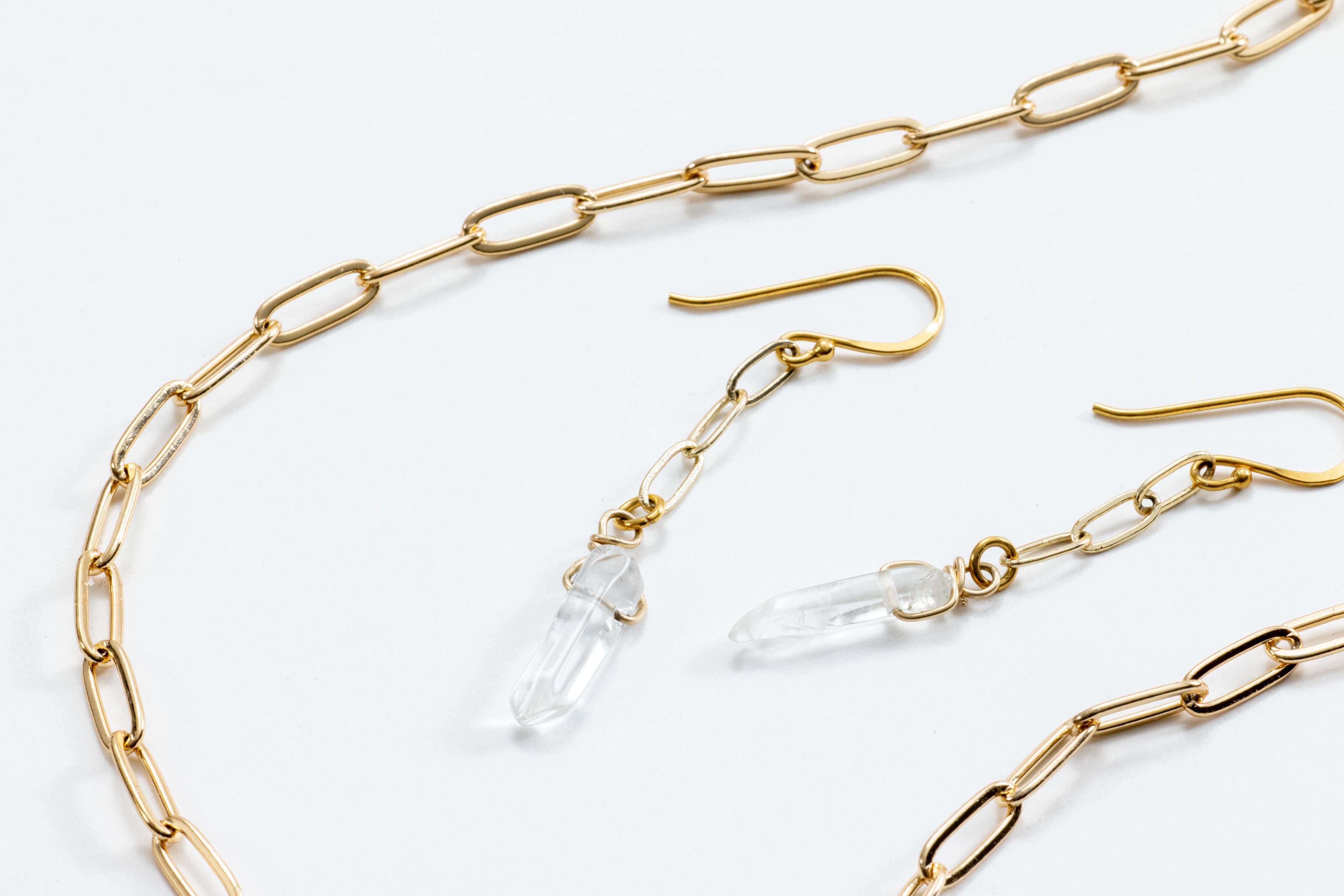 14k Gold Fill Quartz Dangles