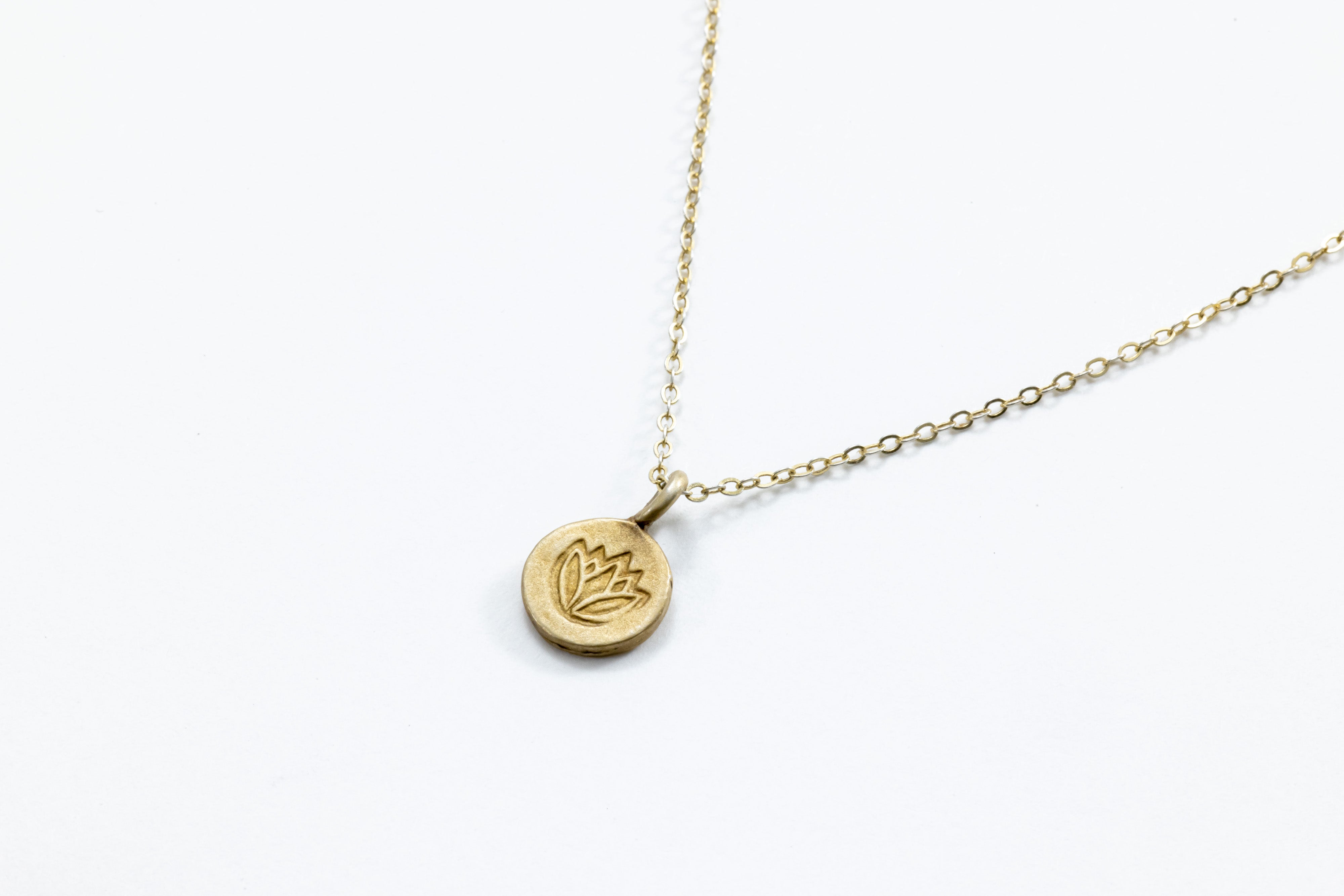 24k Vermeil Matte Gold Lotus Necklace