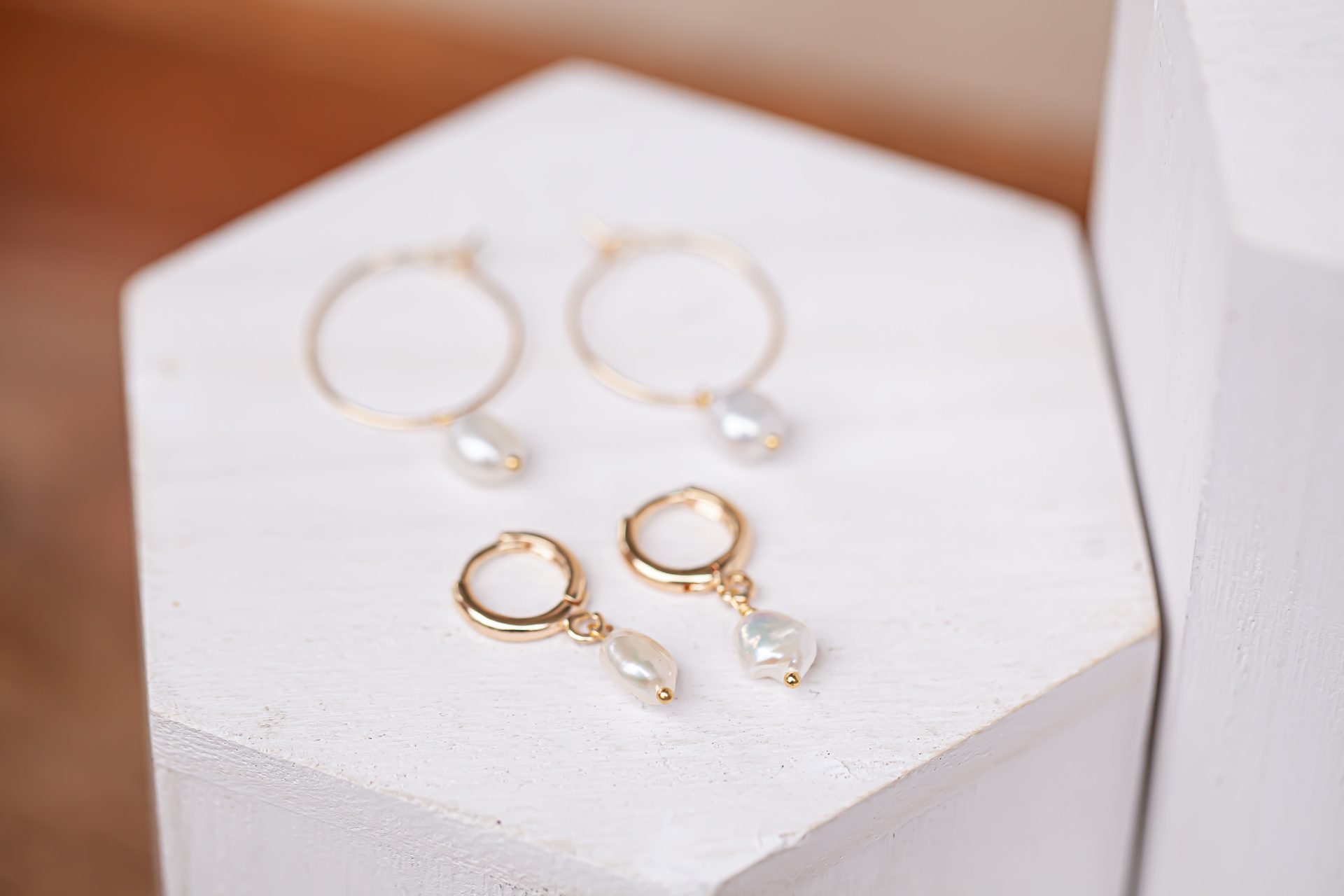 Freshwater Pearl Hoops + Huggies