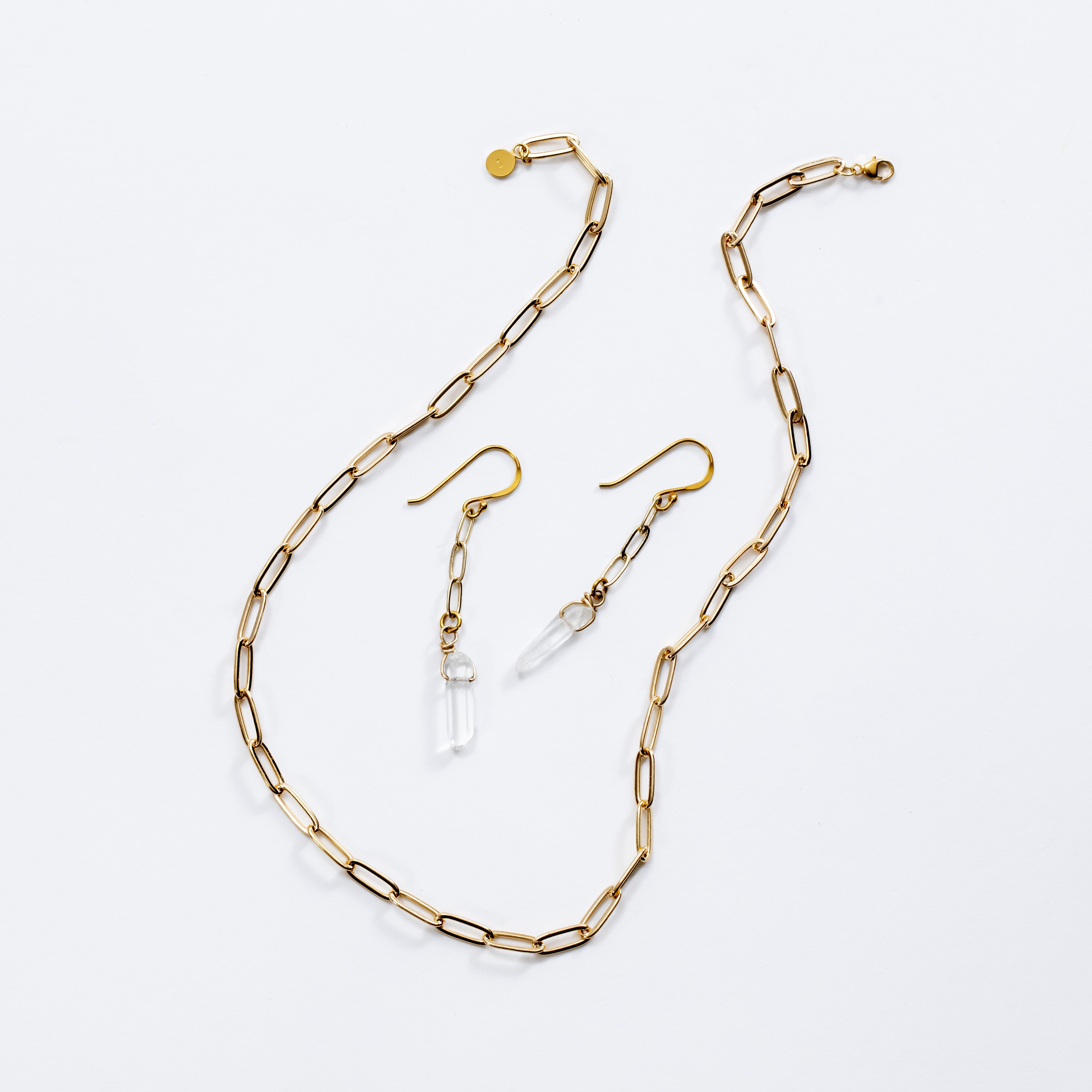 14k Gold Fill Quartz Dangles