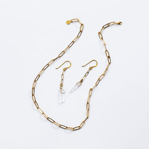 14k Gold Fill Quartz Dangles